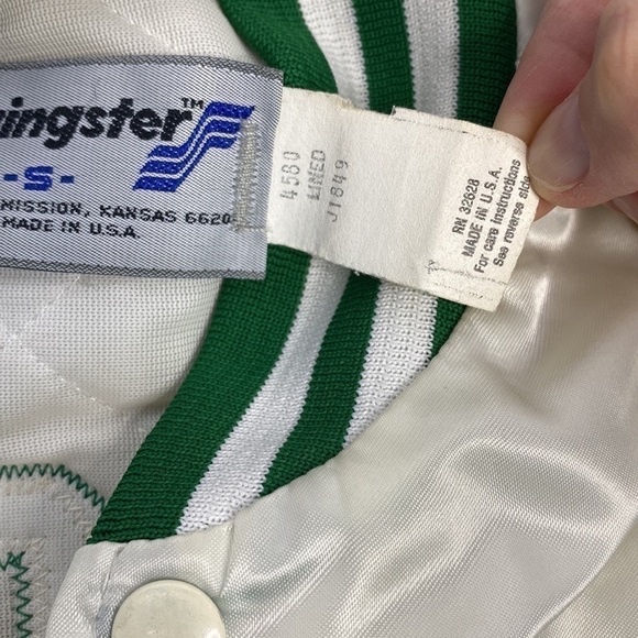 Vintage Special Export Satin Swingster Jacket White Green Size Small RARE - Picture 5 of 8